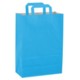 PAPER BAG, FLAT HANDLE 260 x 360 x 120 MM in Light Blue.