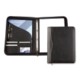 HOUGHTON PU A4 ZIP RING BINDER in Black with Stitching Detail to Spine.