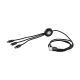 BRAIDED CABLE 3-IN-1 LIGHT UP CHARGER CABLE in Black.