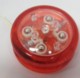 ROUND FLASHING LIGHT UP CLUTCH YOYO in Translucent Red Plastic.