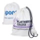 DUFFLE STYLE POLYTHENE PLASTIC CARRIER BAG in White.