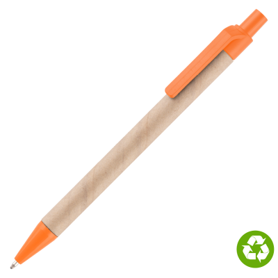BIOSENSE RECYCLED PAPER BALL PEN - ORANGE