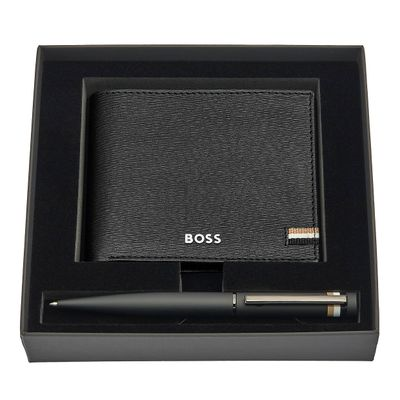 SET HUGO BOSS BLACK (BALLPOINT PEN & WALLET)