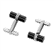 CUFF LINKS WHITELINE BLACK.
