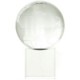 CRYSTAL 60MM GLOBE ON CLEAR TRANSPARENT CUBE.