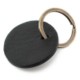 LEATHER KEYRING FOB in Black.