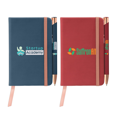 MILLER SOFTY ROSE GOLD NOTE BOOK & TRES-CHIC PEN GIFT
