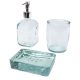 JABONY 3-PIECE RECYCLED GLASS BATHROOM SET in Clear Transparent Clear Transparent.