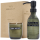 WELLMARK DISCOVERY 200 ML HAND SOAP DISPENSER AND 150 G SCENTED CANDLE SET - DARK AMBER FRAGRANCE.
