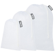SET OF 3 RECYCLED POLYESTER GROCERY BAGS in White.