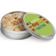 PERSONALISED TIN OF DANISH COOKIE OR BISCUIT in Silver.
