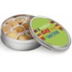PERSONALISED TIN OF DANISH COOKIE OR BISCUIT in Silver.