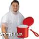 RAIN PONCHO with Portable Can in Red.