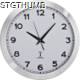 LARGE ROUND METAL RADIO CLOCK in White.