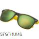 BICOLOURED SUNGLASSES with Mirrored Lenses in Yellow.