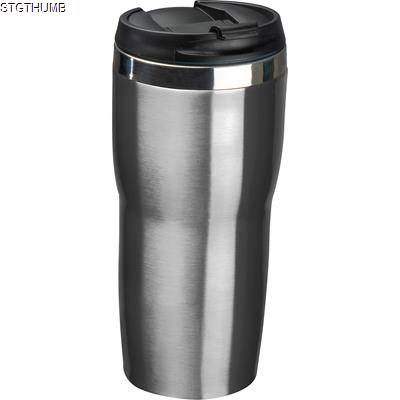 DOUBLE WALL STAINLESS STEEL METAL DRINK BOTTLE in Silvergrey