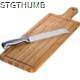 BAMBOO CHOPPING BOARD with Knife in Brown.