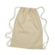 COTTON DRAWSTRING DUFFLE GYMSAC in Natural with Natural Double Drawstrings.