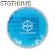 COOLING & HEATING PAD ROUND, BLUE & CLEAR TRANSPARENT.