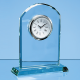 17CM JADE GLASS ARCH CLOCK.