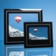 BLACK SURROUND WITH SILVER INLAY GLASS FRAME FOR 6 INCH x 4 INCH LANDSCAPE PHOTO; SKILLET: INC.