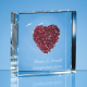 RED DIAMANTE HEART PAPERWEIGHT.