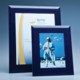 NAVY SURROUND GLASS FRAME FOR A4 PHOTO OR CERTIFICATE, H OR V; SKILLET: INC.