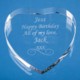 8CM OPTICAL CRYSTAL CLEAR TRANSPARENT HEART PAPERWEIGHT.