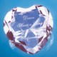 8CM OPTICAL CRYSTAL PINK FACET HEART PAPERWEIGHT.