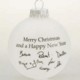 FROSTED GLASS PROMOTIONAL SIGNATURE BAUBLE.