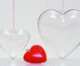 PROMOTIONAL PERSPEX HEART BAUBLE.