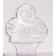 FATHER CHRISTMAS SANTA PERSPEX PROMOTIONAL BAUBLE in Clear Transparent.