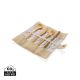 REUSABLE BAMBOO TRAVEL CUTLERY SET in White.