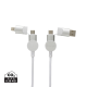 OAKLAND RCS RECYCLED PLASTIC 6-IN-1 FAST CHARGER 45W CABLE in White.