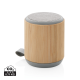 BAMBOO AND FABRIC 3W CORDLESS SPEAKER in Brown.