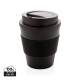 REUSABLE COFFEE CUP with Screw Lid 350ml in Black.