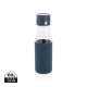 UKIYO GLASS HYDRATION TRACKING BOTTLE with Sleeve in Blue.