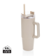 TANA RCS PLASTIC TUMBLER with Handle 900Ml in Beige.