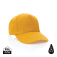 IMPACT 5 PANEL 280GR RECYCLED COTTON CAP with Aware™ Tracer in Yellow.