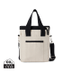 VINGA VOLONNE AWARE™ RECYCLED CANVAS COOLER TOTE BAG in Off White, Black.