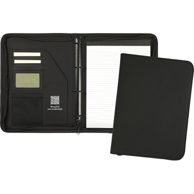 SUNDRIDGE RECYCLED A4 RINGBINDER PORTFOLIO in Black
