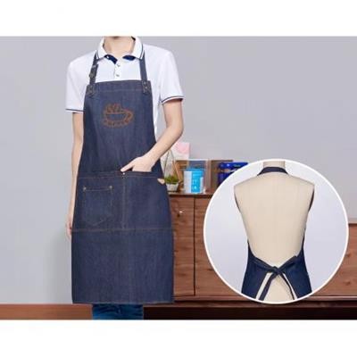 POLY-COTTON DENIM FULL BIB APRON with Lanyard