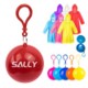 KEYRING CHAIN BALL PONCHO DISPOSABLE RAINCOAT.