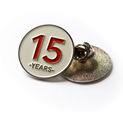 25MM STAMPED IRON SOFT ENAMELLED BADGE.