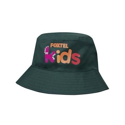 BREATHABLE POLY TWILL INFANTS BUCKET HAT WITH SEWN EYLETS - INFANT SIZE (52CM).