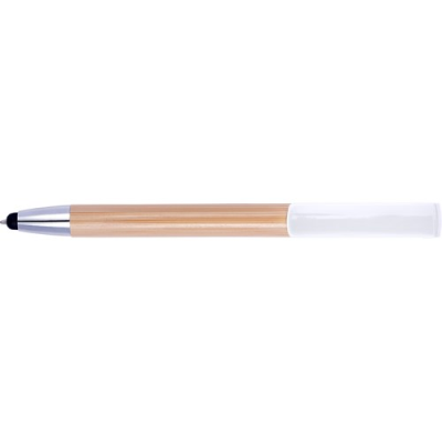 BAMBOO BALL PEN AND STYLUS in White.