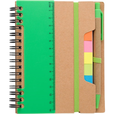 RECYCLED NOTE BOOK in Light Green.