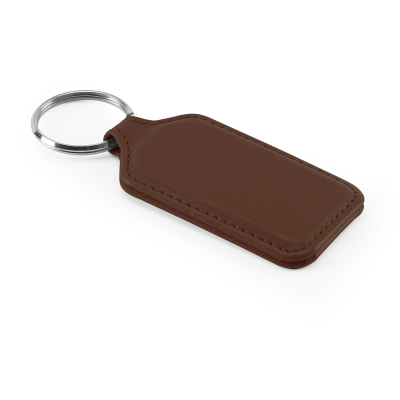 RECTANGULAR KEYRING FOB in Belluno, a Vegan Colour Leatherette with a Subtle Grain.