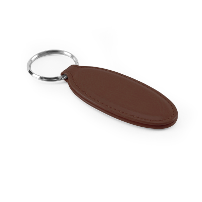 OVAL KEYRING FOB in Belluno, a Vegan Colour Leatherette with a Subtle Grain.
