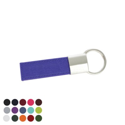 DELUXE RECTANGULAR KEYRING FOB with Twist Ring in Belluno PU Leather.
